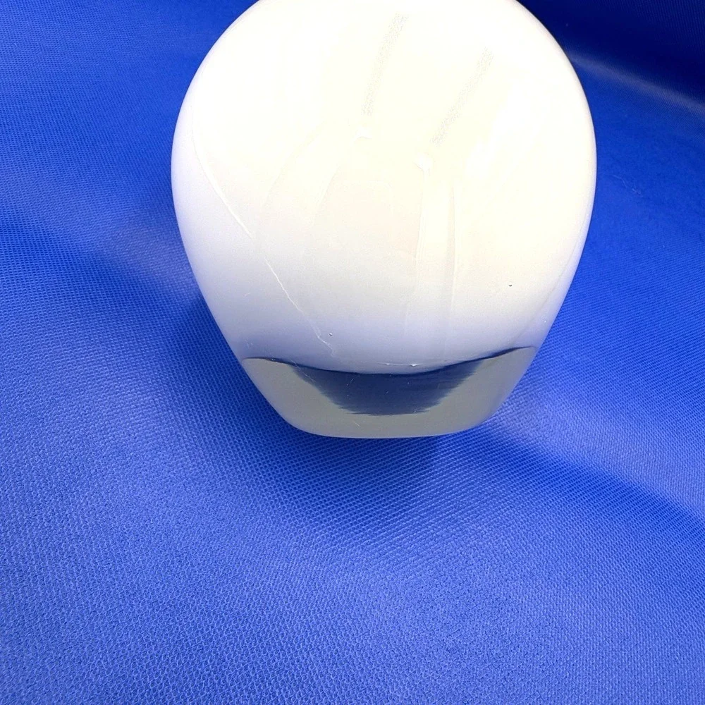 IKEA‎ Salong MCM Style Handmade Opaque White Cased Glass Vase, 8